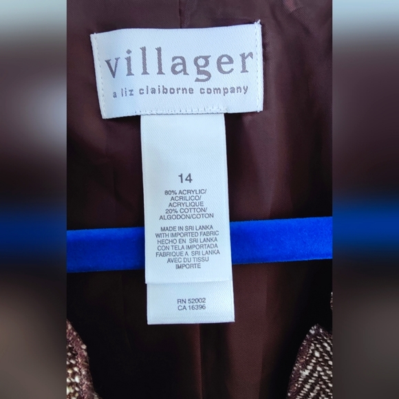 Villager a Liz Claiborne Company Blazer, Brown, Size 14 - Picture 7 of 7